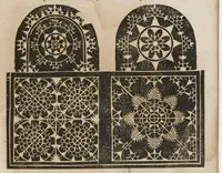 An illustration from Nouveaux pourtraicts de point coupé et dantelles en petite, moyenne & grande forme . Nouvellement inventez & mis en lumière. (1598)