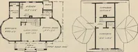 An illustration from Modern house building: perspective views and floor plans of fifty low and medium priced houses (1905)