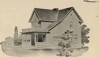 An illustration from Modern house building: perspective views and floor plans of fifty low and medium priced houses (1905)