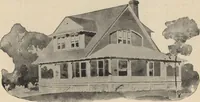 An illustration from Modern house building: perspective views and floor plans of fifty low and medium priced houses (1905)