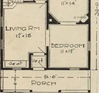 An illustration from Modern house building: perspective views and floor plans of fifty low and medium priced houses (1905)