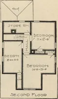 An illustration from Modern house building: perspective views and floor plans of fifty low and medium priced houses (1905)