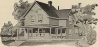 An illustration from Modern house building: perspective views and floor plans of fifty low and medium priced houses (1905)