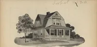 An illustration from Modern house building: perspective views and floor plans of fifty low and medium priced houses (1905)