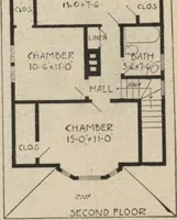 An illustration from Modern house building: perspective views and floor plans of fifty low and medium priced houses (1905)