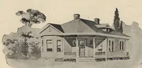 An illustration from Modern house building: perspective views and floor plans of fifty low and medium priced houses (1905)