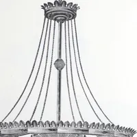 An illustration from Frink's patent reflectors for electric and combination fixtures : for lighting churches, halls, banks ... (1898)
