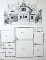 Picture 3 of 46 from How should I build comfortable: cheap and neatly? Villa buildings and private homes: Facade and plans to simpler villas along line costing in construction / af AT Stock Holm. (1907), leaf 11