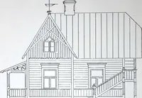 An illustration from How should I build comfortable: cheap and neatly? Villa buildings and private homes: Facade and plans to simpler villas along line costing in construction / af AT Stock Holm. (1907)