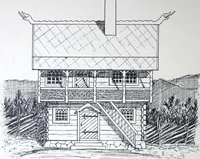 An illustration from How should I build comfortable: cheap and neatly? Villa buildings and private homes: Facade and plans to simpler villas along line costing in construction / af AT Stock Holm. (1907)