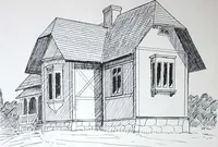 An illustration from How should I build comfortable: cheap and neatly? Villa buildings and private homes: Facade and plans to simpler villas along line costing in construction / af AT Stock Holm. (1907)