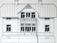 An illustration from How should I build comfortable: cheap and neatly? Villa buildings and private homes: Facade and plans to simpler villas along line costing in construction / af AT Stock Holm. (1907)