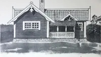 An illustration from How should I build comfortable: cheap and neatly? Villa buildings and private homes: Facade and plans to simpler villas along line costing in construction / af AT Stock Holm. (1907)