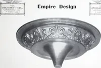 An illustration from Illustrated catalog of ornamental spun and stamped shells and fittings for gas and electric fixtures manufactured by the Standard Metal Spinning Co. (1914)