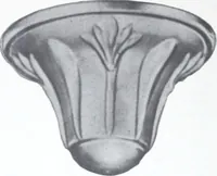 An illustration from Illustrated catalog of ornamental spun and stamped shells and fittings for gas and electric fixtures manufactured by the Standard Metal Spinning Co. (1914)