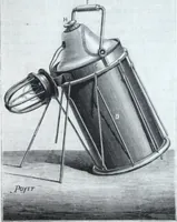 An illustration from Lampes electriques universelles Trouve de surete portatives, automatiques, reglables et inversables de M. G. Trouve. (1884)