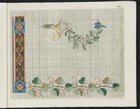 An illustration from Essai d'application de la peinture à l'art de tricoter : ou, recueil de patrons à tricotage ... (1800)