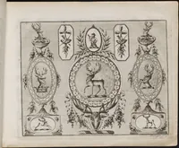 An illustration from J. Lockington's book of ornamented crests : engraved on twelve copper plates, as a cabinet for the gentleman and curious fancy worker, or pattern-book for the coach painter, engraver, jeweller, sadler, plater, embroider, modeller, &c (1812)