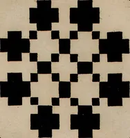 An illustration from Nützliches in lauter auserlesenen, wohl-approbirt- und meistentheils neu-inventirten Mustern bestehendes, Weber-Bild-Buch : als, zwey und siebenzig gesteinten Zeichnungen, von 15. bis auf 40. schäfftig und 32. Stück 16. und 20. schäfftigen Hin- und Wieder-Mödel, auch allerhand der nettesten Gattung von roth-gestreifften Arbeiten, sammt denen dazu gehörigen Zügen und Schnürungen : ingleichen allerhand nöthigen Bildern, auch Doppel-Kellisch, und einer Art von den Damast-Boden, 8. Flügel auf einen Bruch : dann eine Anweisung, wie sich diese Art Züg und Bilder zu halben Brüchen theilen, zerlegen, auch Doppel-Kellisch-Bilder so, wie man sie zum Gebrauch nöthig, selbst versetzen und verändern kan : wobey auch einer jeden Gattung insonderheit eine schrifftliche Anleitung voran gedruckt worden (1740)