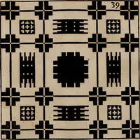Picture 56 of 131 from Nützliches in lauter auserlesenen, wohl-approbirt- und meistentheils neu-inventirten Mustern bestehendes, Weber-Bild-Buch : als, zwey und siebenzig gesteinten Zeichnungen, von 15. bis auf 40. schäfftig und 32. Stück 16. und 20. schäfftigen Hin- und Wieder-Mödel, auch allerhand der nettesten Gattung von roth-gestreifften Arbeiten, sammt denen dazu gehörigen Zügen und Schnürungen : ingleichen allerhand nöthigen Bildern, auch Doppel-Kellisch, und einer Art von den Damast-Boden, 8. Flügel auf einen Bruch : dann eine Anweisung, wie sich diese Art Züg und Bilder zu halben Brüchen theilen, zerlegen, auch Doppel-Kellisch-Bilder so, wie man sie zum Gebrauch nöthig, selbst versetzen und verändern kan : wobey auch einer jeden Gattung insonderheit eine schrifftliche Anleitung voran gedruckt worden (1740), leaf 106