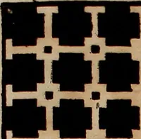 An illustration from Nützliches in lauter auserlesenen, wohl-approbirt- und meistentheils neu-inventirten Mustern bestehendes, Weber-Bild-Buch : als, zwey und siebenzig gesteinten Zeichnungen, von 15. bis auf 40. schäfftig und 32. Stück 16. und 20. schäfftigen Hin- und Wieder-Mödel, auch allerhand der nettesten Gattung von roth-gestreifften Arbeiten, sammt denen dazu gehörigen Zügen und Schnürungen : ingleichen allerhand nöthigen Bildern, auch Doppel-Kellisch, und einer Art von den Damast-Boden, 8. Flügel auf einen Bruch : dann eine Anweisung, wie sich diese Art Züg und Bilder zu halben Brüchen theilen, zerlegen, auch Doppel-Kellisch-Bilder so, wie man sie zum Gebrauch nöthig, selbst versetzen und verändern kan : wobey auch einer jeden Gattung insonderheit eine schrifftliche Anleitung voran gedruckt worden (1740)