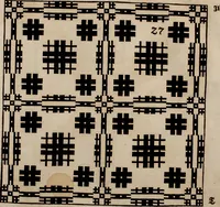 Picture 35 of 131 from Nützliches in lauter auserlesenen, wohl-approbirt- und meistentheils neu-inventirten Mustern bestehendes, Weber-Bild-Buch : als, zwey und siebenzig gesteinten Zeichnungen, von 15. bis auf 40. schäfftig und 32. Stück 16. und 20. schäfftigen Hin- und Wieder-Mödel, auch allerhand der nettesten Gattung von roth-gestreifften Arbeiten, sammt denen dazu gehörigen Zügen und Schnürungen : ingleichen allerhand nöthigen Bildern, auch Doppel-Kellisch, und einer Art von den Damast-Boden, 8. Flügel auf einen Bruch : dann eine Anweisung, wie sich diese Art Züg und Bilder zu halben Brüchen theilen, zerlegen, auch Doppel-Kellisch-Bilder so, wie man sie zum Gebrauch nöthig, selbst versetzen und verändern kan : wobey auch einer jeden Gattung insonderheit eine schrifftliche Anleitung voran gedruckt worden (1740), leaf 76