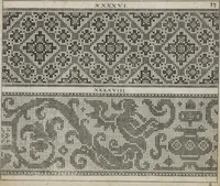 An illustration from Newes Modelbuch in Kupffer gemacht : darinen aller hand Arth newer Mödel von dun, mittel und dick aussgeschnidener Arbeit auch andern kunstlichen Nehwerck zu gebrauchen mit Vleisz inn Druck verfertigt (1604)