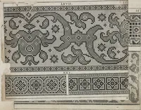 An illustration from Newes Modelbuch in Kupffer gemacht : darinen aller hand Arth newer Mödel von dun, mittel und dick aussgeschnidener Arbeit auch andern kunstlichen Nehwerck zu gebrauchen mit Vleisz inn Druck verfertigt (1604)