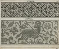 An illustration from Newes Modelbuch in Kupffer gemacht : darinen aller hand Arth newer Mödel von dun, mittel und dick aussgeschnidener Arbeit auch andern kunstlichen Nehwerck zu gebrauchen mit Vleisz inn Druck verfertigt (1604)