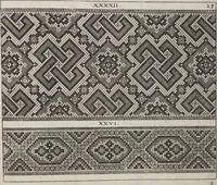 An illustration from Newes Modelbuch in Kupffer gemacht : darinen aller hand Arth newer Mödel von dun, mittel und dick aussgeschnidener Arbeit auch andern kunstlichen Nehwerck zu gebrauchen mit Vleisz inn Druck verfertigt (1604)