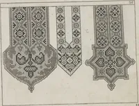 Picture 26 of 33 from Newes Modelbuch in Kupffer gemacht : darinen aller hand Arth newer Mödel von dun, mittel und dick aussgeschnidener Arbeit auch andern kunstlichen Nehwerck zu gebrauchen mit Vleisz inn Druck verfertigt (1604), leaf 60