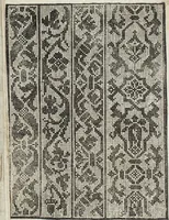 An illustration from L'honesto essempio del uertuoso desiderio che hanno le donne di nobil ingegno : circa lo imparare i punti tagliati a fogliami (1550)