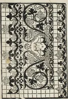 An illustration from L'honesto essempio del uertuoso desiderio che hanno le donne di nobil ingegno : circa lo imparare i punti tagliati a fogliami (1550)
