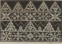 An illustration from Corona delle nobili, et virtvose donne. Libro [primo] : nel quale si dimostra in varij dissegni molte sorti di mostre di punti in aria, punti tagliati, punti a reticello, & ristampa la quarta voltà (1592)