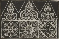 An illustration from Corona delle nobili, et virtvose donne. Libro [primo] : nel quale si dimostra in varij dissegni molte sorti di mostre di punti in aria, punti tagliati, punti a reticello, & ristampa la quarta voltà (1592)