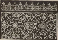 An illustration from Corona delle nobili, et virtvose donne. Libro [primo] : nel quale si dimostra in varij dissegni molte sorti di mostre di punti in aria, punti tagliati, punti a reticello, & ristampa la quarta voltà (1592)