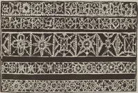 An illustration from Corona delle nobili, et virtvose donne. Libro [primo] : nel quale si dimostra in varij dissegni molte sorti di mostre di punti in aria, punti tagliati, punti a reticello, & ristampa la quarta voltà (1592)