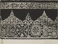 An illustration from Corona delle nobili, et virtvose donne. Libro [primo] : nel quale si dimostra in varij dissegni molte sorti di mostre di punti in aria, punti tagliati, punti a reticello, & ristampa la quarta voltà (1592)