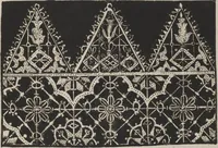 An illustration from Corona delle nobili, et virtvose donne. Libro [primo] : nel quale si dimostra in varij dissegni molte sorti di mostre di punti in aria, punti tagliati, punti a reticello, & ristampa la quarta voltà (1592)