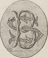 An illustration from Complete guide to the work-table : containing instructions in Berlin work, crochet, drawn-thread work, embroidery, knitting, knotting or macrame, lace, netting, poonah painting, & tatting, with numerous illustrations and coloured designs (1884)