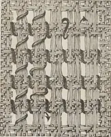 An illustration from Complete guide to the work-table : containing instructions in Berlin work, crochet, drawn-thread work, embroidery, knitting, knotting or macrame, lace, netting, poonah painting, & tatting, with numerous illustrations and coloured designs (1884)