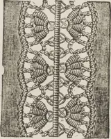 An illustration from Complete guide to the work-table : containing instructions in Berlin work, crochet, drawn-thread work, embroidery, knitting, knotting or macrame, lace, netting, poonah painting, & tatting, with numerous illustrations and coloured designs (1884)