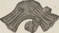 An illustration from Complete guide to the work-table : containing instructions in Berlin work, crochet, drawn-thread work, embroidery, knitting, knotting or macrame, lace, netting, poonah painting, & tatting, with numerous illustrations and coloured designs (1884)