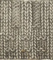 An illustration from Complete guide to the work-table : containing instructions in Berlin work, crochet, drawn-thread work, embroidery, knitting, knotting or macrame, lace, netting, poonah painting, & tatting, with numerous illustrations and coloured designs (1884)