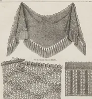 An illustration from Complete guide to the work-table : containing instructions in Berlin work, crochet, drawn-thread work, embroidery, knitting, knotting or macrame, lace, netting, poonah painting, & tatting, with numerous illustrations and coloured designs (1884)