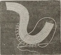 An illustration from Complete guide to the work-table : containing instructions in Berlin work, crochet, drawn-thread work, embroidery, knitting, knotting or macrame, lace, netting, poonah painting, & tatting, with numerous illustrations and coloured designs (1884)