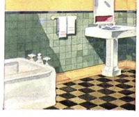 An illustration from Mound city horse shoe brand interior gloss finish. (1930)