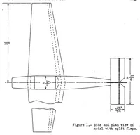 An illustration from Aerodynamic effects of a split flap on the spinning characteristics of a monoplane model (1934)