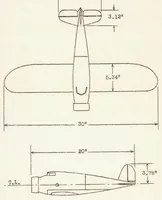 An illustration from Free-spinning Wind-tunnel Tests of a Low-wing Monoplane with Systemic Changes in Wings and Tails (1937)