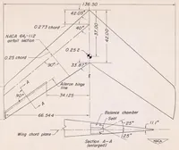 Picture 1 of 9 from Investigation of Low-speed Aileron Control Characteristics at a Reynolds Number of 6,800,000 of a Wing with Leading Edge Swept Back 42 Degrees with and Without High-lift Devices (1949), leaf 14